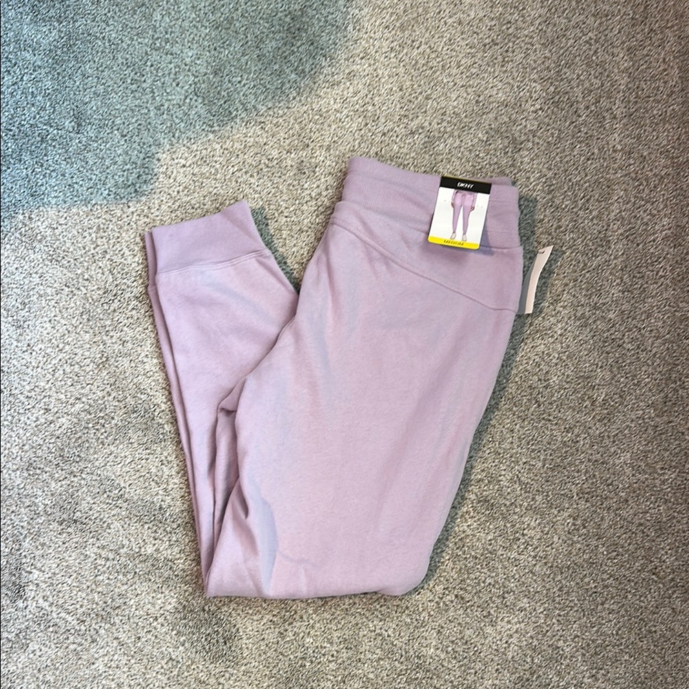 DKNY Purple Sweatpants Tapered Elastic Cuffs - Picture 2 of 2